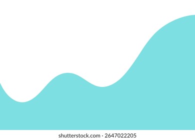 Wave background, abstract marine background element template with a place for text, flat design, vector. Graphic modern minimalist bend shape. Separation of page, banner, poster