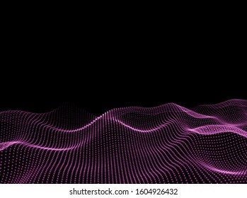 Wave Background. Abstract Pattern. Computer Technology Texture. Dots Code Backdrop. Vector illustration