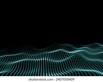 Wave Background. Abstract Technology Pattern. 3d Backdrop. Scientific Texture. Vector illustration