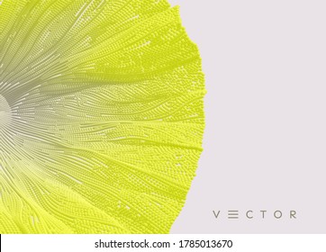 Wave background. Abstract vector illustration. 3D technology style. Network design with particle.