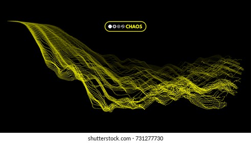 Wave Background. Abstract Vector Illustration. 3D Technology Style. Network Design with Particle. 