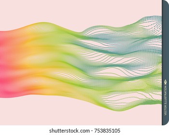 Wave Background. Abstract Vector Illustration. 3D Technology Style. Network Design with Particle. - Shutterstock ID 753835105