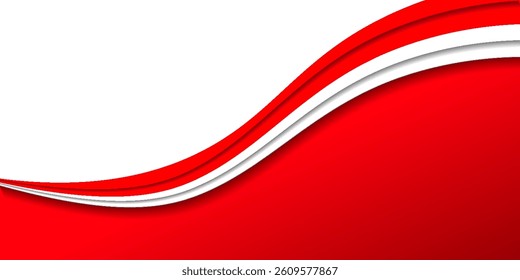 wave background. Bright red and white abstract vector background with subtle layered wave pattern, creating a modern and dynamic visual flow.