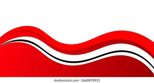 wave background. Bright red and white abstract vector background with subtle layered wave pattern, creating a modern and dynamic visual flow.