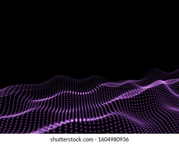 Wave Background. Code Digital Backdrop. Technology Pattern. Dots Texture. Vector illustration