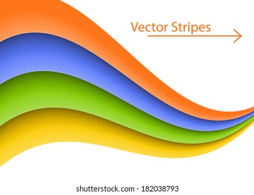 Wave background with color stripes. Vector illustration