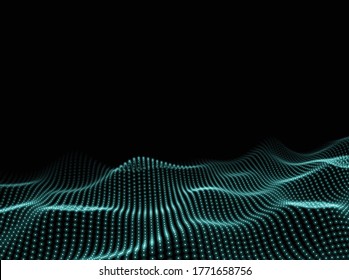 Wave Background. Computer Backdrop. Digital Code Pattern. Abstract Texture. Vector illustration