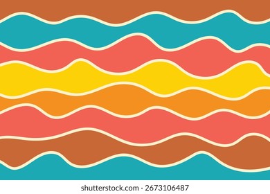 Wave background. Design of colourful poster. Vector illustration