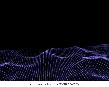 Wave Background. Digital Backdrop. Abstract Texture. Scientific Technology Pattern. Vector illustration