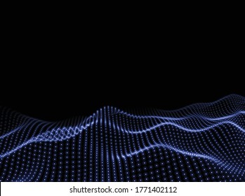 Wave Background. Digital Code Texture. Abstract Pattern. Points Computer Backdrop. Vector illustration