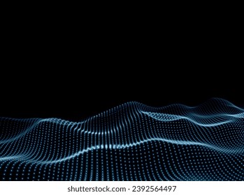 Wave Background. Digital Points Backdrop. Technology Texture. Surface Abstract Pattern. Vector illustration