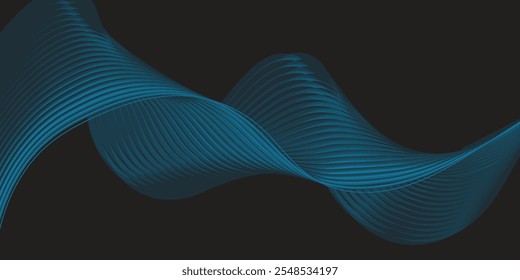 Wave background with elegant blue wave effect. Premium design for wallpaper, banner, poster.

