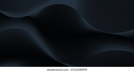 Fondo de onda con elegante efecto de onda de neón azul. Diseño de Premium para Fondo de pantalla, Anuncio, cartel.