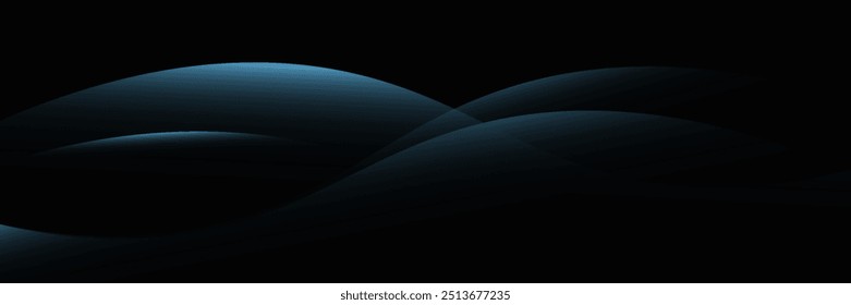 Wave background with elegant blue neon wave effect. Premium design for wallpaper, banner, poster. vector