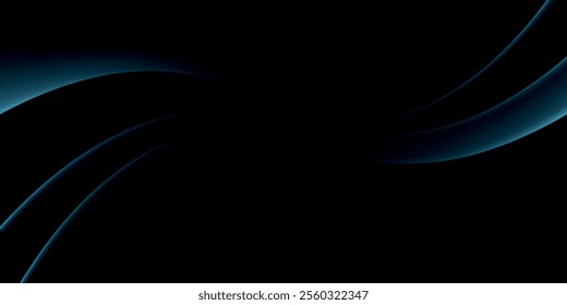 Wave background with elegant blue neon wave effect. Premium design for wallpaper, banner, poster.