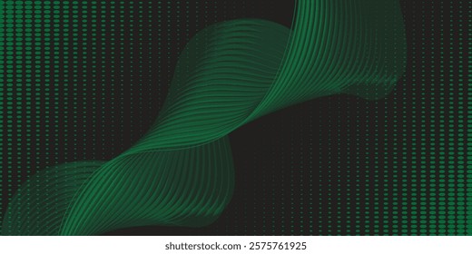 Wave background with elegant green wave effect. Premium designs for wallpapers, banners, posters, covers and slides

