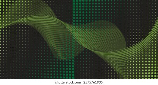 Wave background with elegant green wave effect. Premium designs for wallpapers, banners, posters, covers and slides

