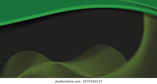 Wave background with elegant green wave effect. Premium designs for wallpapers, banners, posters, covers and slides

