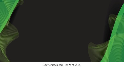 Wave background with elegant green wave effect. Premium designs for wallpapers, banners, posters, covers and slides


