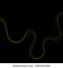 Wave background with elegant green neon wave effect.
