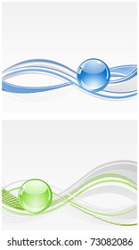 wave background with globe