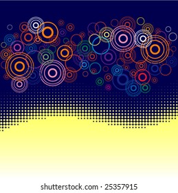 Wave background with halftone effect for your design