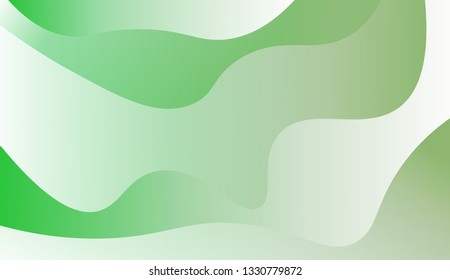 Wave background for holiday. Vector illustration with geometric shapes layers. Green color.