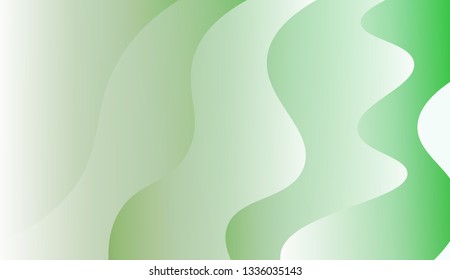 Wave background for holiday. Vector illustration with geometric shapes layers. Green color.