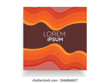 wave background orange abstract paper cut design