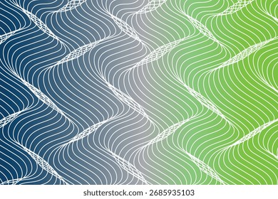 Wave Background of orange, blue green color