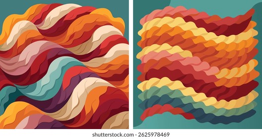 Wave background in an orange and yellow color pattern