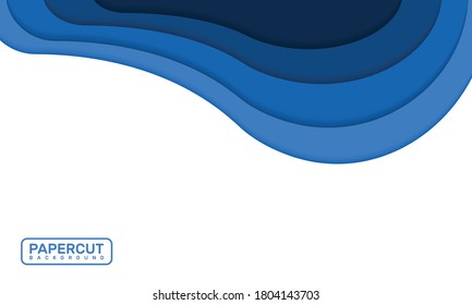 wave background in papercut style
