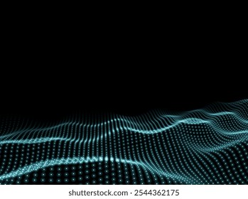 Wave Background. Points Texture. Abstract Pattern. Surface Backdrop. Vector illustration