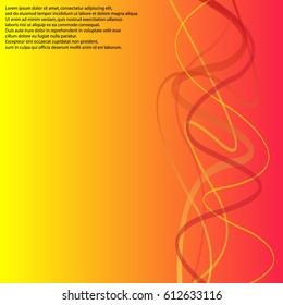 Wave background, red and yellow background, line background