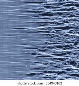 Wave Background. Ripple Grid. Abstract Vector Illustration. 3D Technology Style. Illustration with Dots. Network Design with Particle.