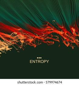 Wave Background. Ripple Grid. Abstract Vector Illustration. 3D Technology Style. Illustration with Dots. Network Design with Particle.