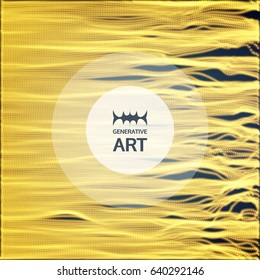 Wave Background. Ripple Grid. Abstract Vector Illustration. 3D Technology Style. Illustration with Dots. Network Design with Particle.