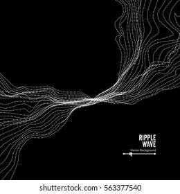 Wave Background. Ripple Grid. Modern Vector Illustration. Element Of Design