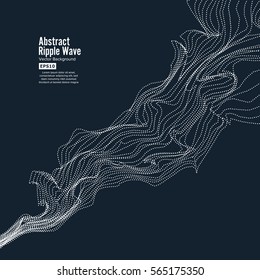 Wave Background. Ripple Grid. Modern Vector Illustration. Element Of Design