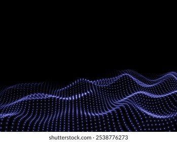 Wave Background. Scientific Backdrop. Abstract Texture. 3d Pattern. Vector illustration