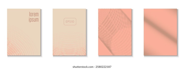 Wave Background Set. Summer Circles With Modern Art. Young Brand In Minimalistic Frame. Dot Flyer. Minimalist Book Texture. Geometric Halftone Pattern. Trendy Wave Background