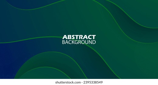 Wave background simple blue and green gradient textured background design in 3D style with dark color. Eps10 Vector