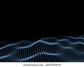 Wave Background. Surface Texture. Abstract Technology Pattern. Points Backdrop. Vector illustration