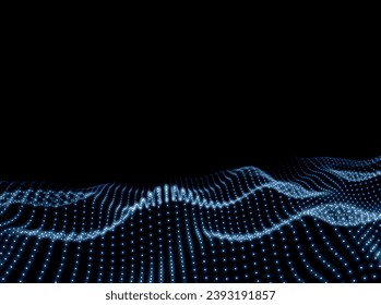 Wave Background. Technology Pattern. 3d Backdrop. Abstract Texture. Vector illustration