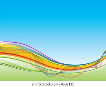 Wave background, vector illustration