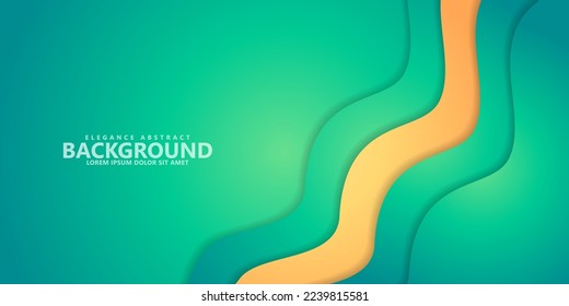 wave background vector with layer shape zigzag pattern concept and turquoise color gradation design using shadow effect