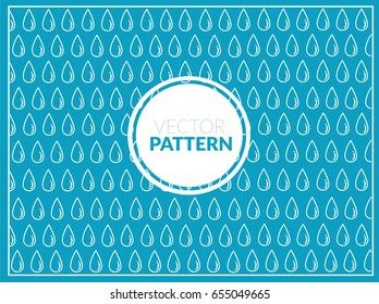Wave background vector seamless pattern, blue and white wave lines, vector illustration