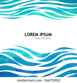 wave background in watercolor. Vector