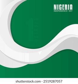 Wave background. White abstract illustration with curved. suitable for Nigerian Independence Day