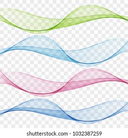 Wave background.Abstract blue and green wave background set.